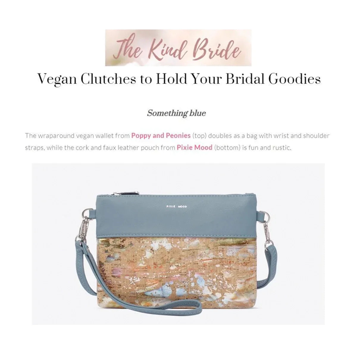 Vegan bridal clutch bags