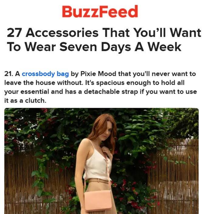 Buzzfeed: 27 Accessories That You’ll Want To Wear Seven Days A Week - Pixie Mood Vegan Leather Bags