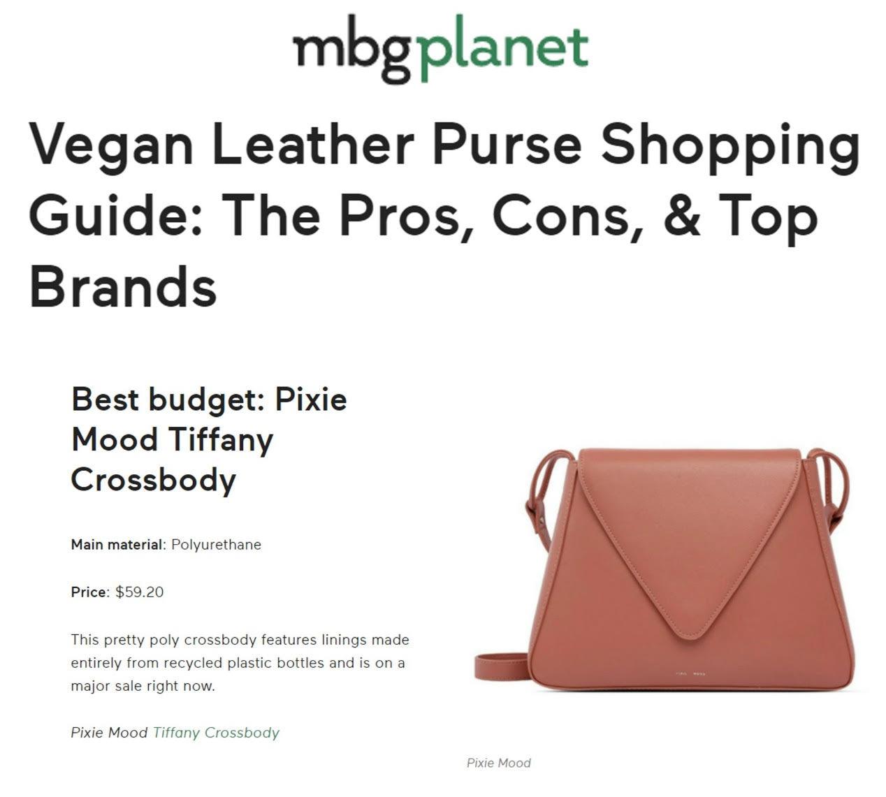 mindbodygreen: Vegan Leather Purse Shopping Guide - Pixie Mood Vegan Leather Bags