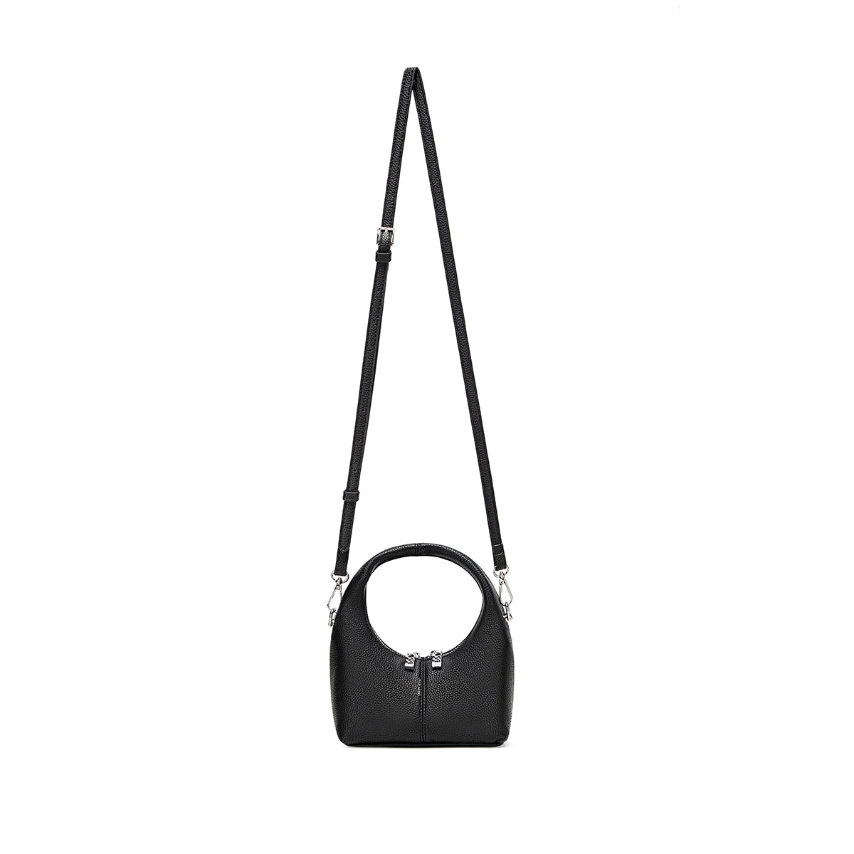 Leather circle crossbody bag sale